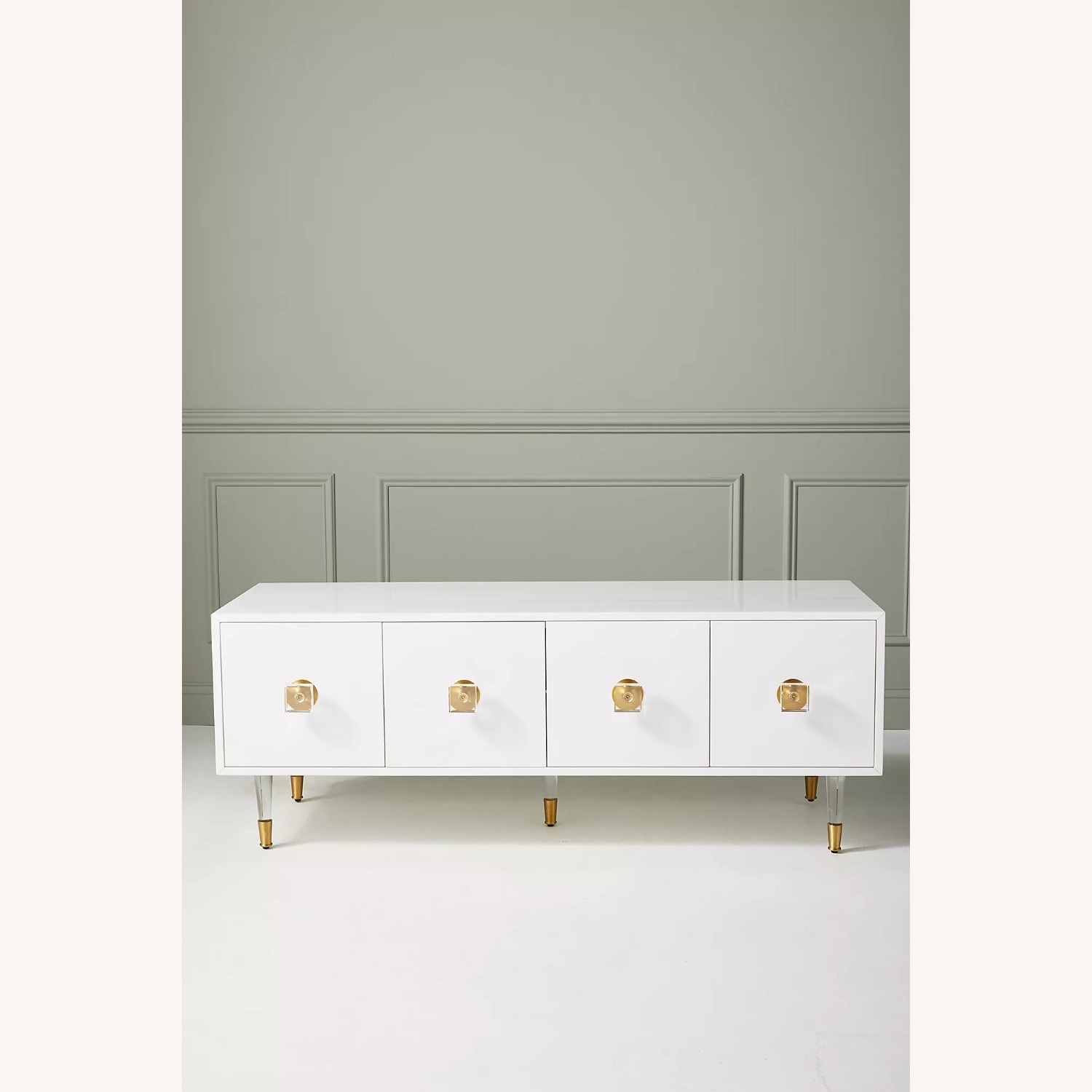 Anthropologie White Media Storage Cabinet - image-1