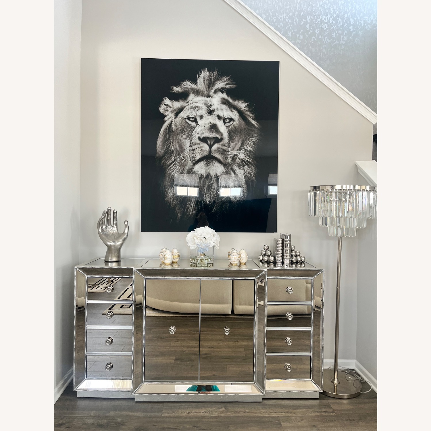 Z Gallerie Omni Silver Mirrored Glass Chest - image-6