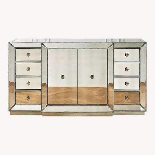 Used Z Gallerie Omni Silver Mirrored Glass Chest for sale on AptDeco