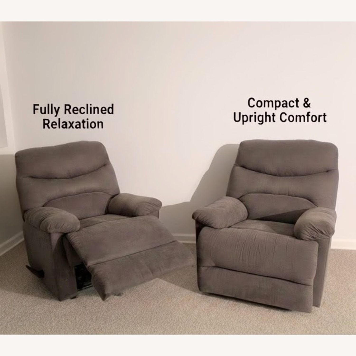 Andover Mills Dark Gray Fabric Recliner - image-2