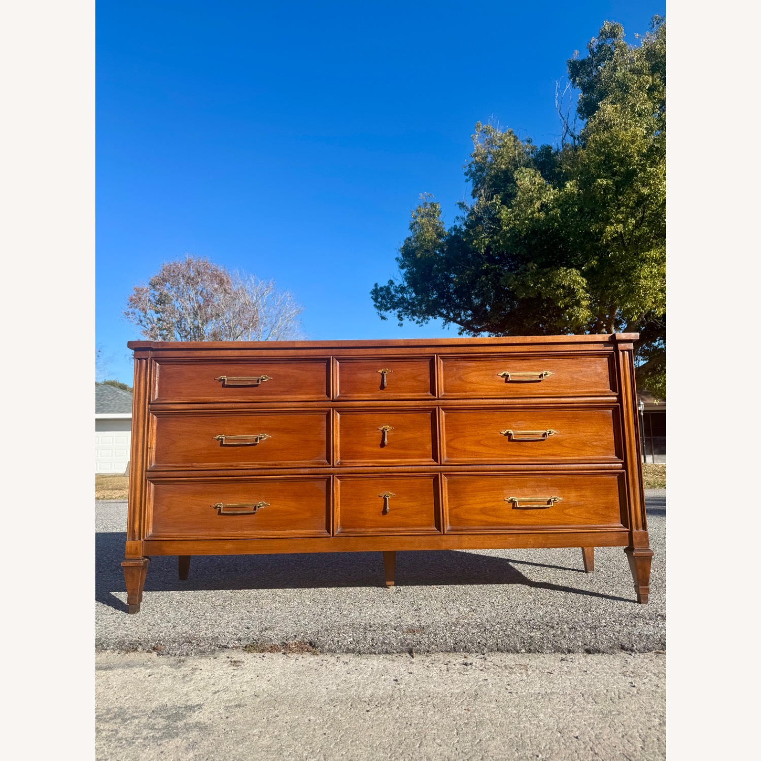 Vintage/Antique Light Brown Wood Dresser - image-3