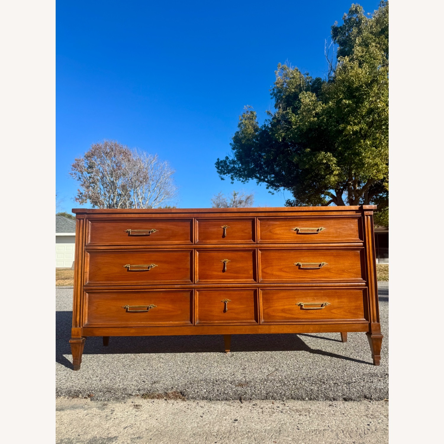 Vintage/Antique Light Brown Wood Dresser - image-7