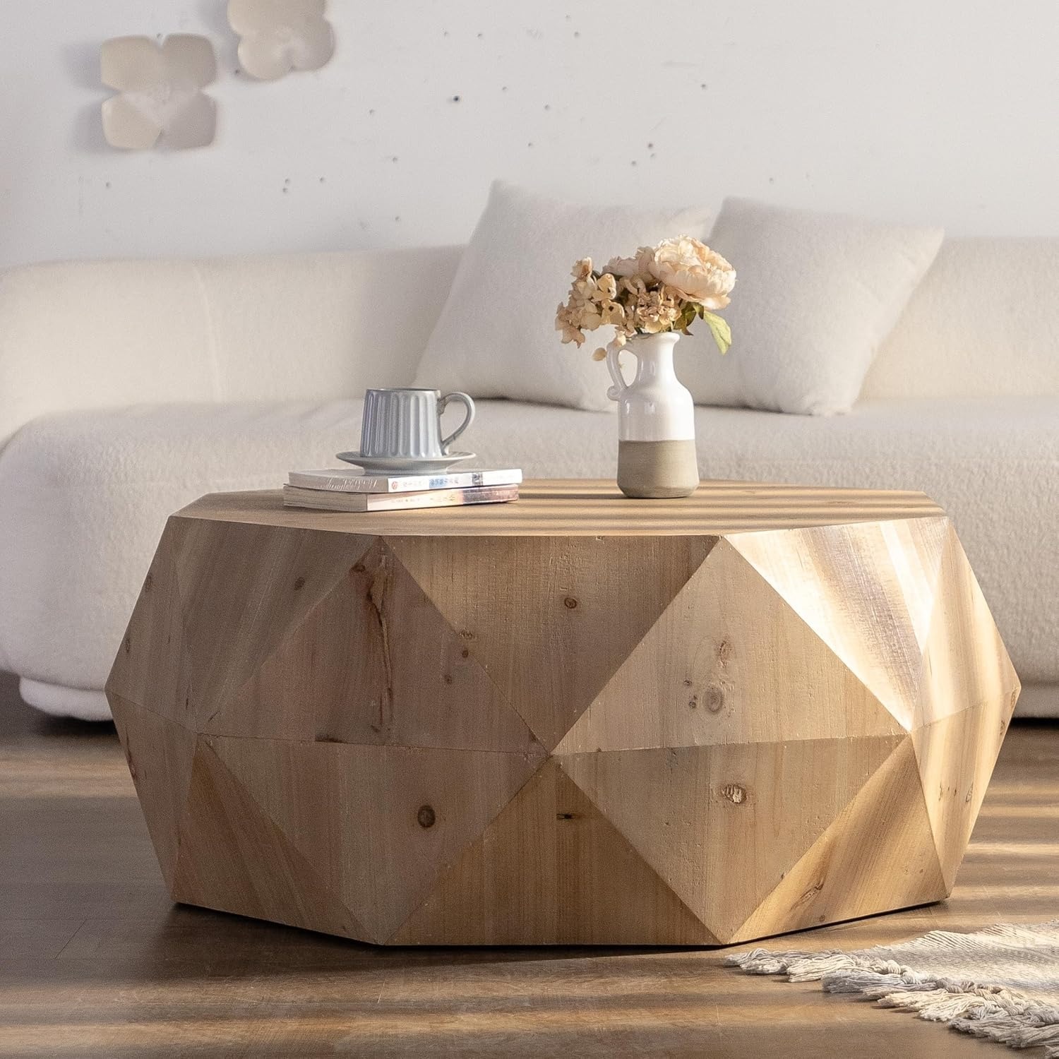 Amazon Sculptural Round Wood Coffee Table - image-0