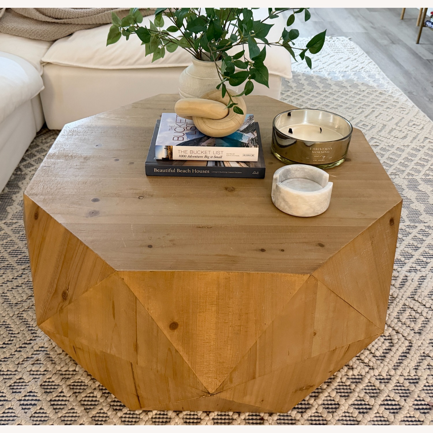 Amazon Sculptural Round Wood Coffee Table - image-1
