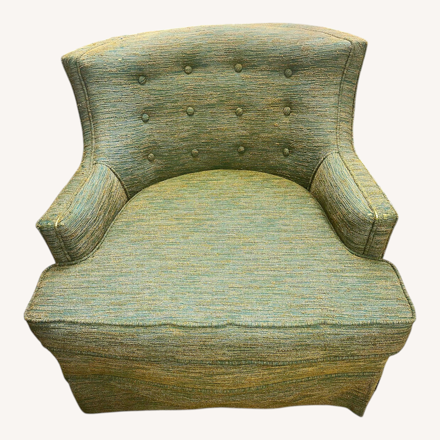 Vintage/Antique Green Fabric Accent Chair - image-0