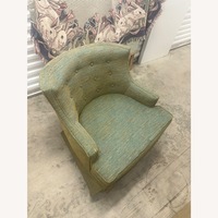 Vintage/Antique Green Fabric Accent Chair