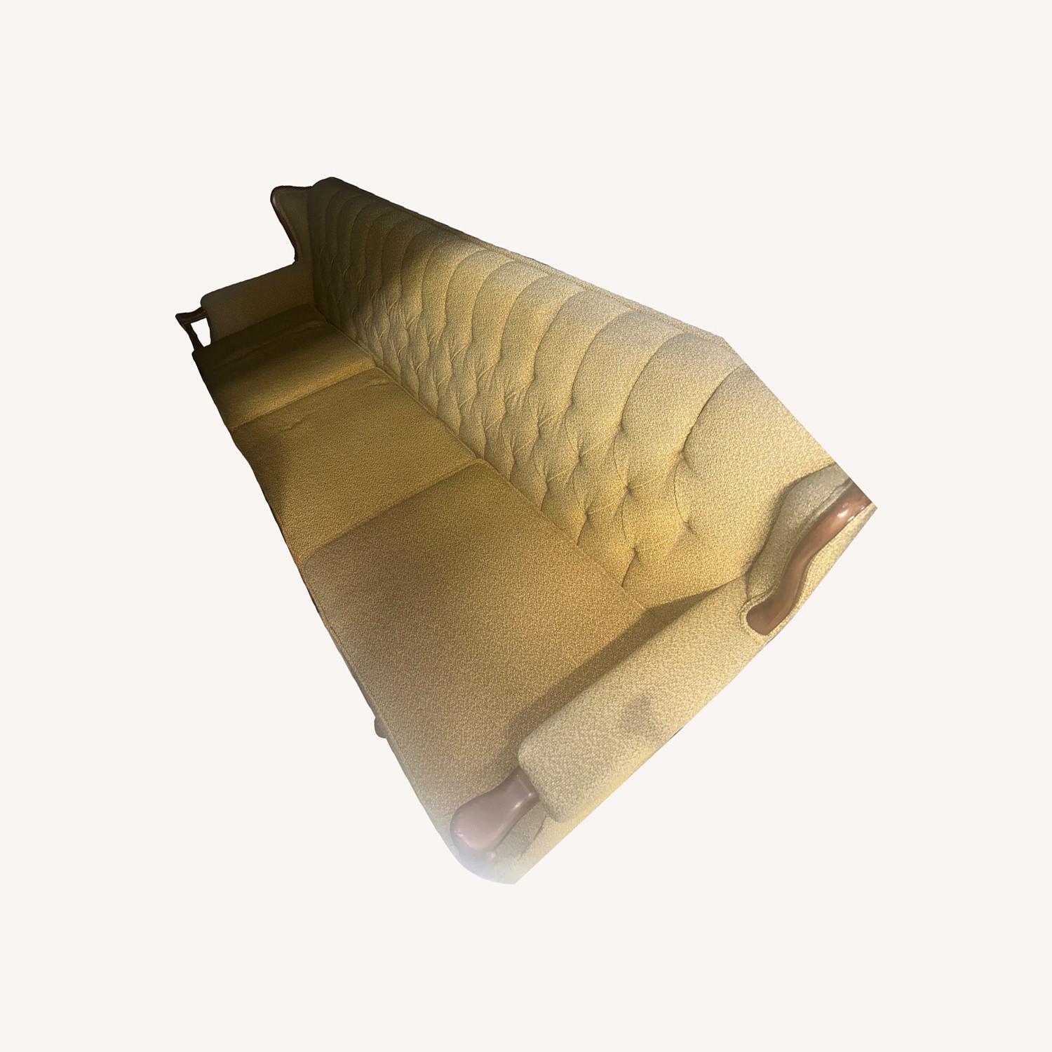 Vintage/Antique Green Fabric 3+ Seater Sofa - image-0