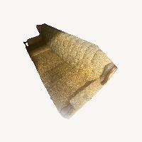 Vintage/Antique Green Fabric 3+ Seater Sofa