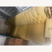 Vintage/Antique Green Fabric 3+ Seater Sofa