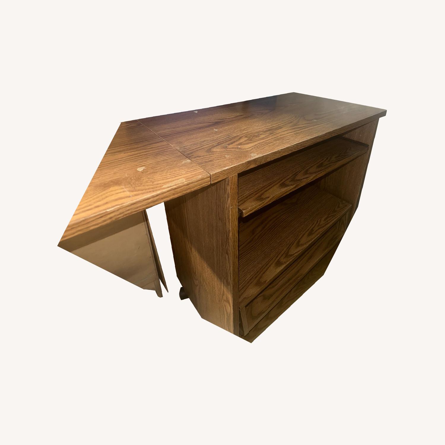 Vintage/Antique Natural Wood Desk - image-0