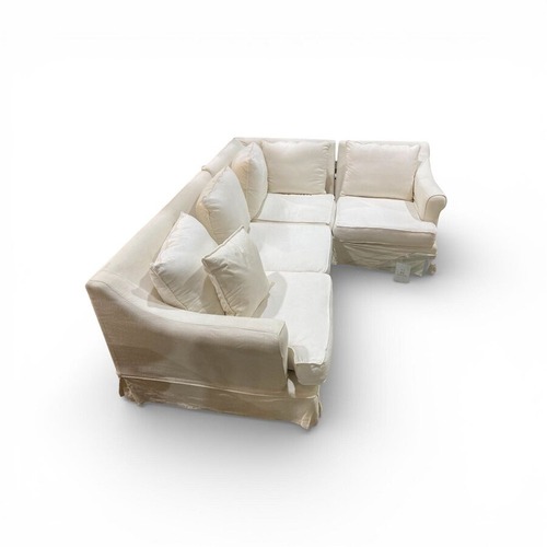 Used Bernhardt 3pc L-Shape Slipcover Sectional for sale on AptDeco