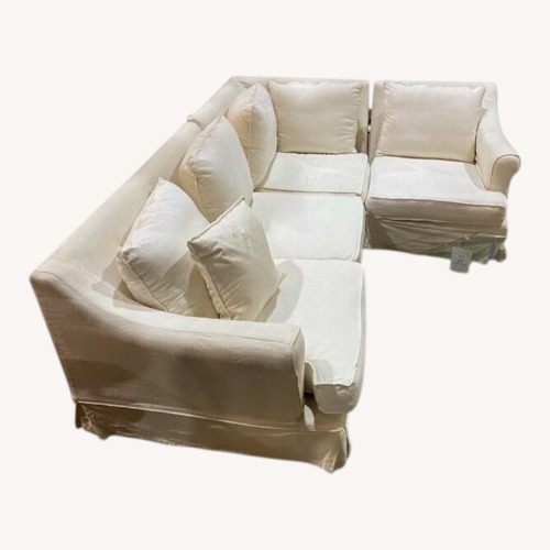 Used Bernhardt 3pc L-Shape Slipcover Sectional for sale on AptDeco
