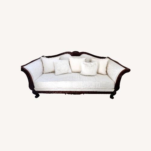 Used Vintage/Antique Natural Fabric Loveseat for sale on AptDeco