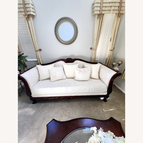 Used Vintage/Antique Natural Fabric Loveseat for sale on AptDeco