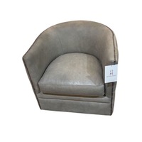 Bernhardt Palazzo Leather Swivel Barrel Chair