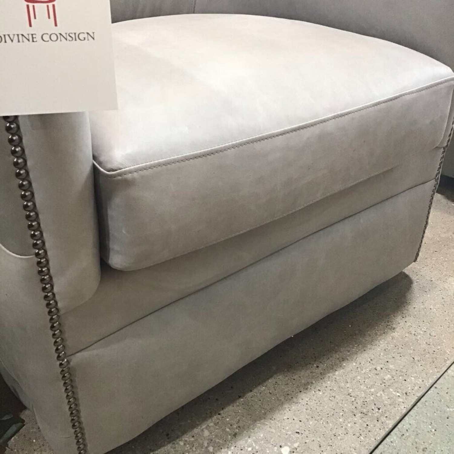 Bernhardt Palazzo Leather Swivel Barrel Chair - image-4