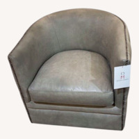 Bernhardt Palazzo Leather Swivel Barrel Chair