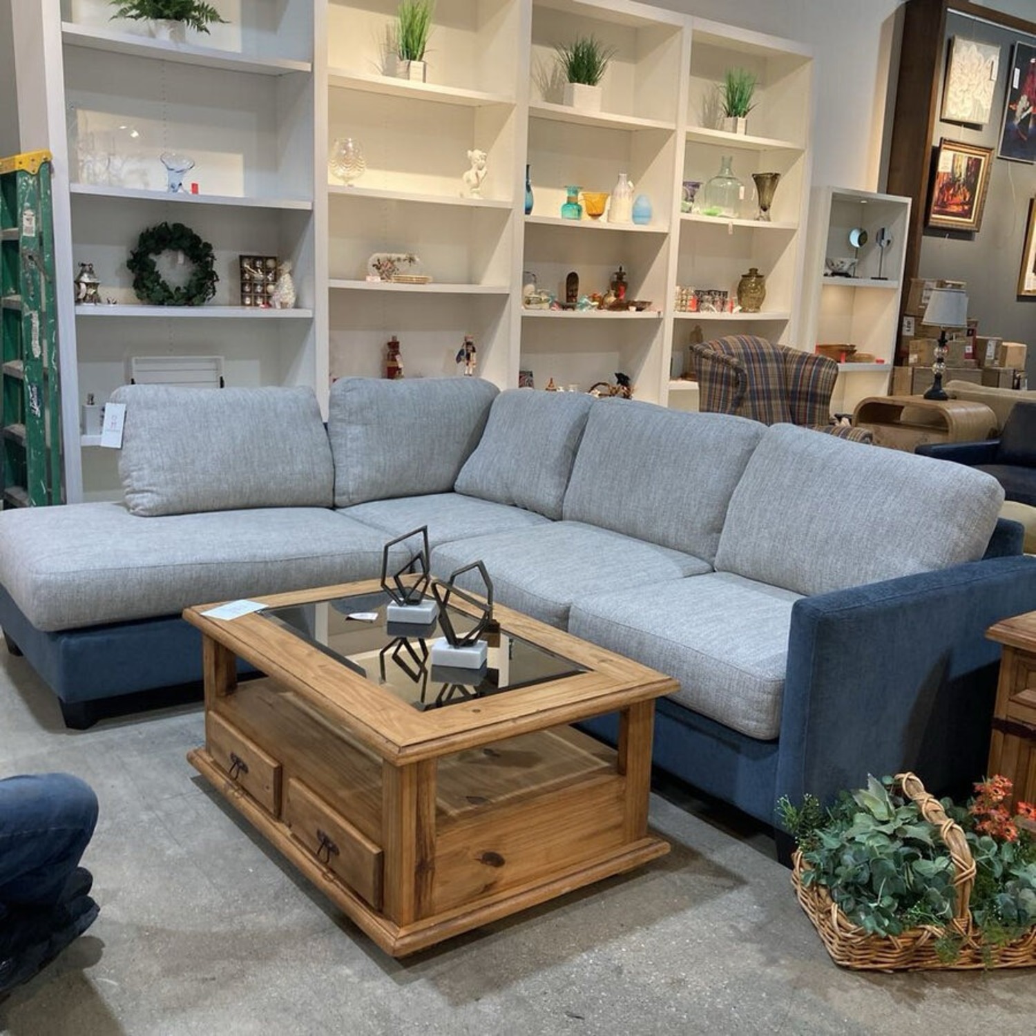 Fusion Furniture Two-Tone Left Facing Sectional - image-1