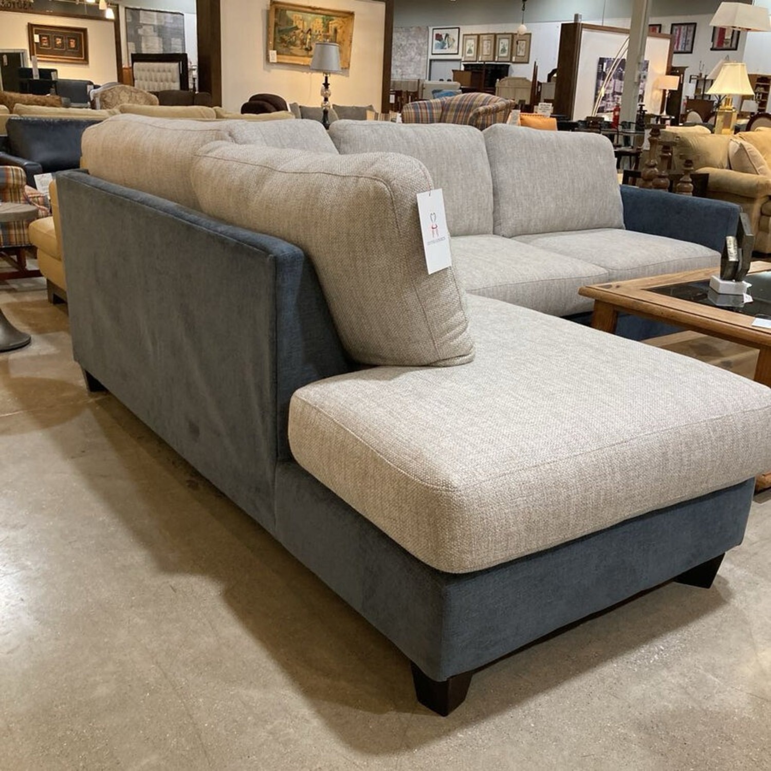 Fusion Furniture Two-Tone Left Facing Sectional - image-7