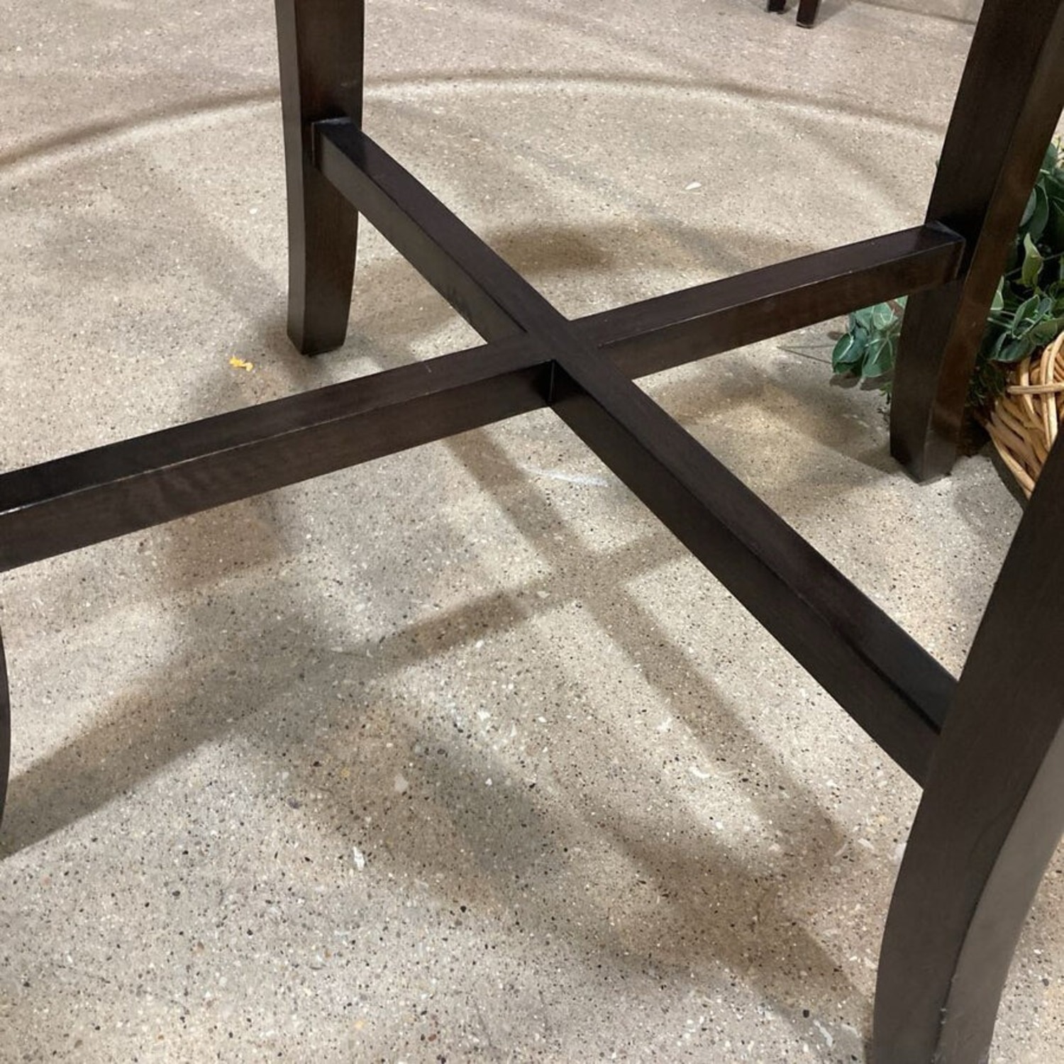 Crate & Barrel Halo Glass & Wood Dining Table - image-5