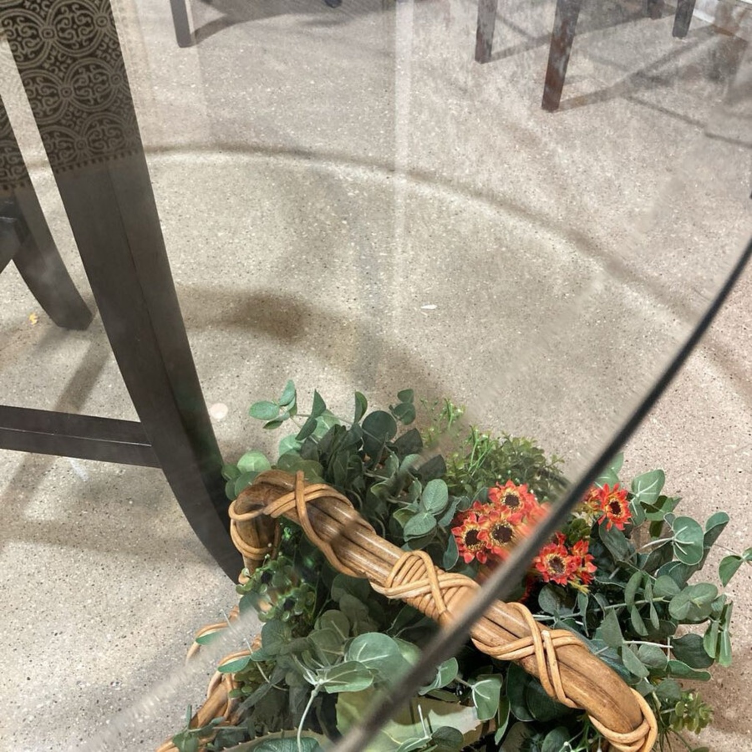 Crate & Barrel Halo Glass & Wood Dining Table - image-6