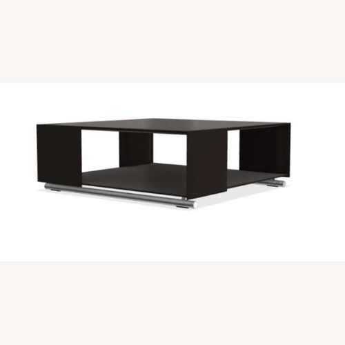 Used Flexform Dark Brown Leather Coffee Table for sale on AptDeco