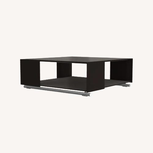 Used Flexform Dark Brown Leather Coffee Table for sale on AptDeco
