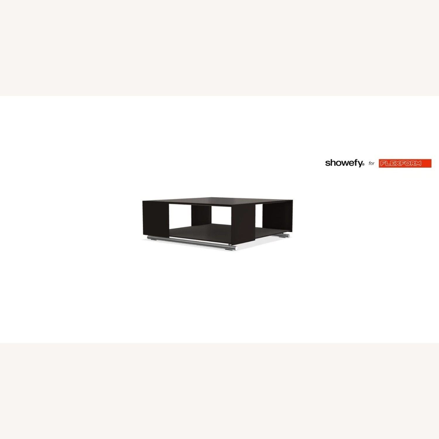 Flexform Dark Brown Leather Coffee Table - image-1