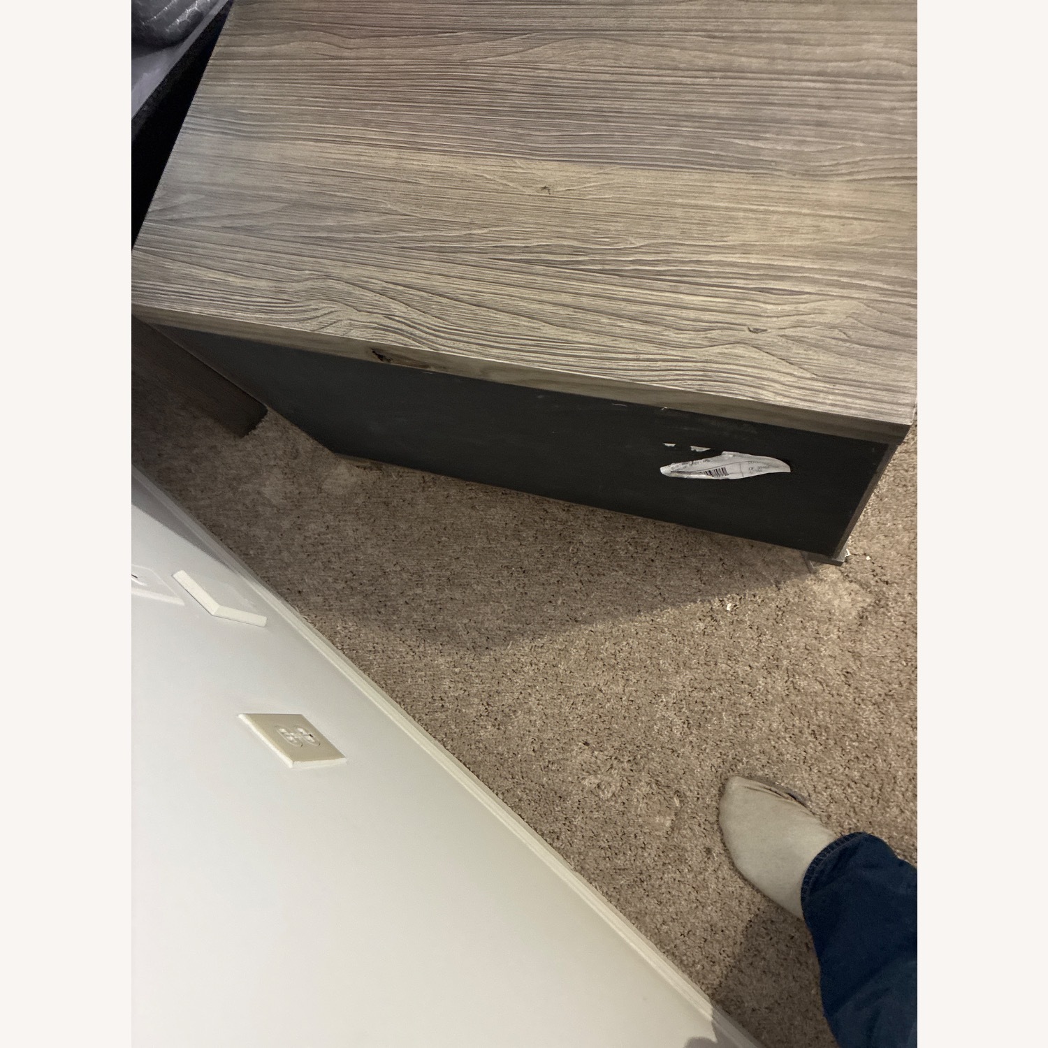 Vintage/Antique Light Gray Nightstand - image-2