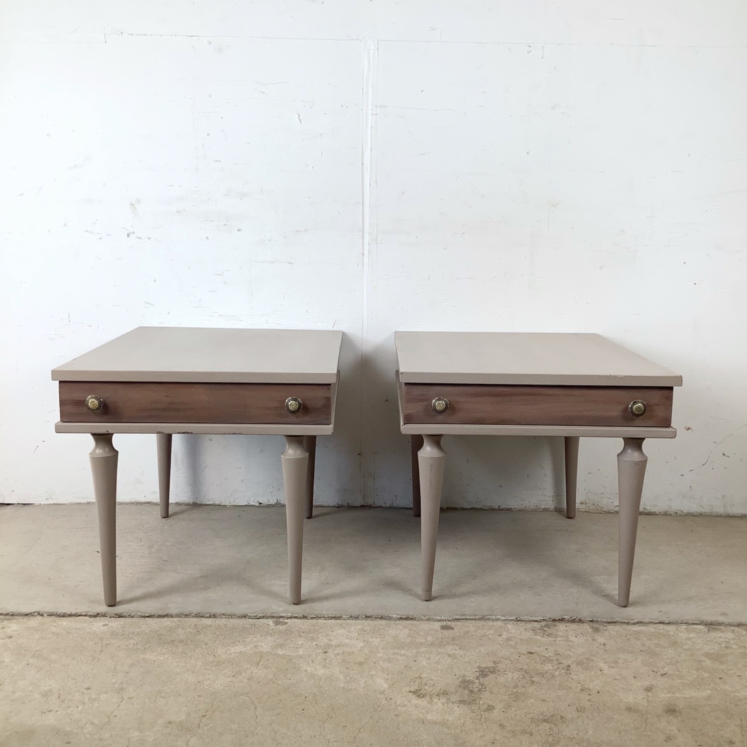 Pair of Painted MCM Nightstands - image-1