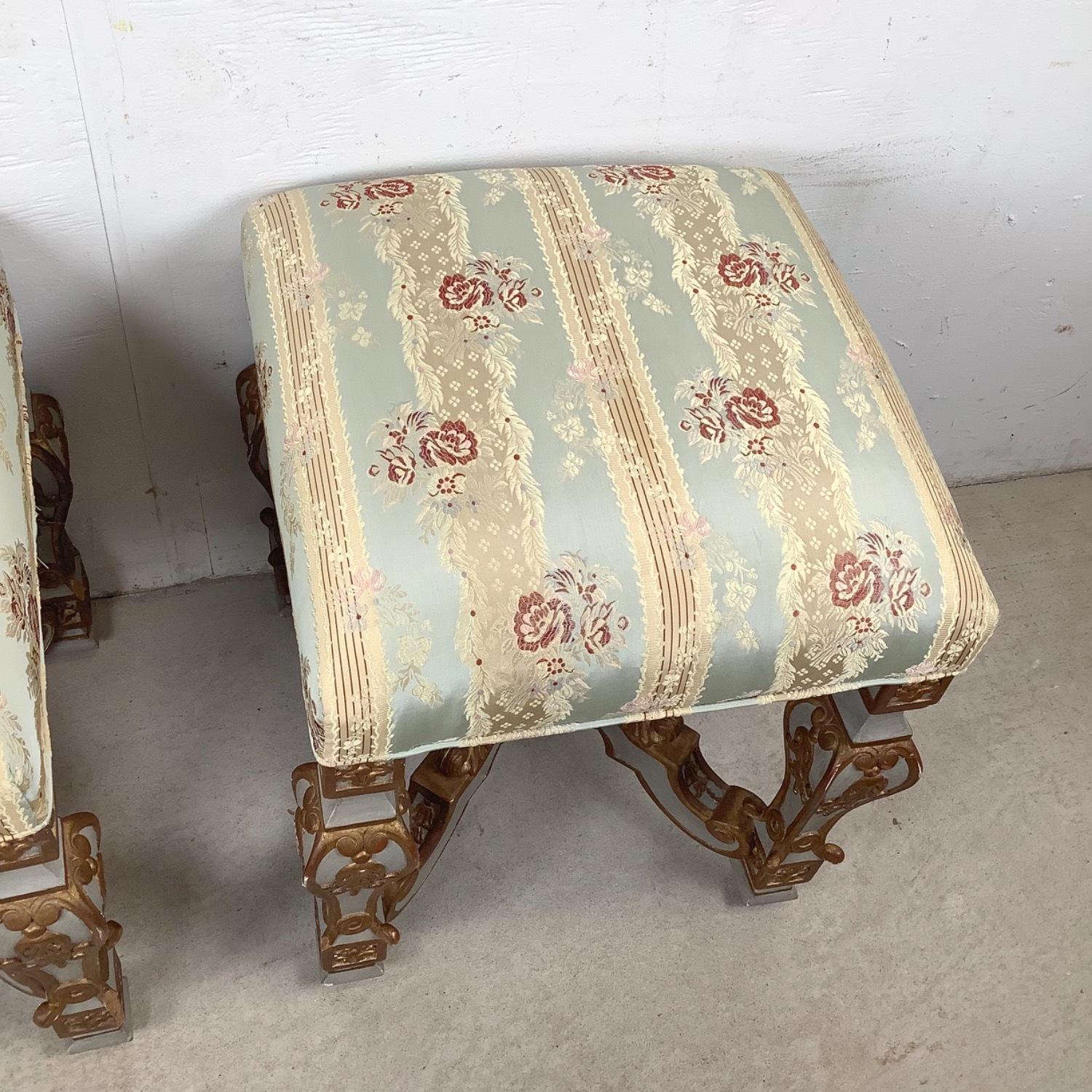 Vintage French-Inspired Gilt Stools - image-5
