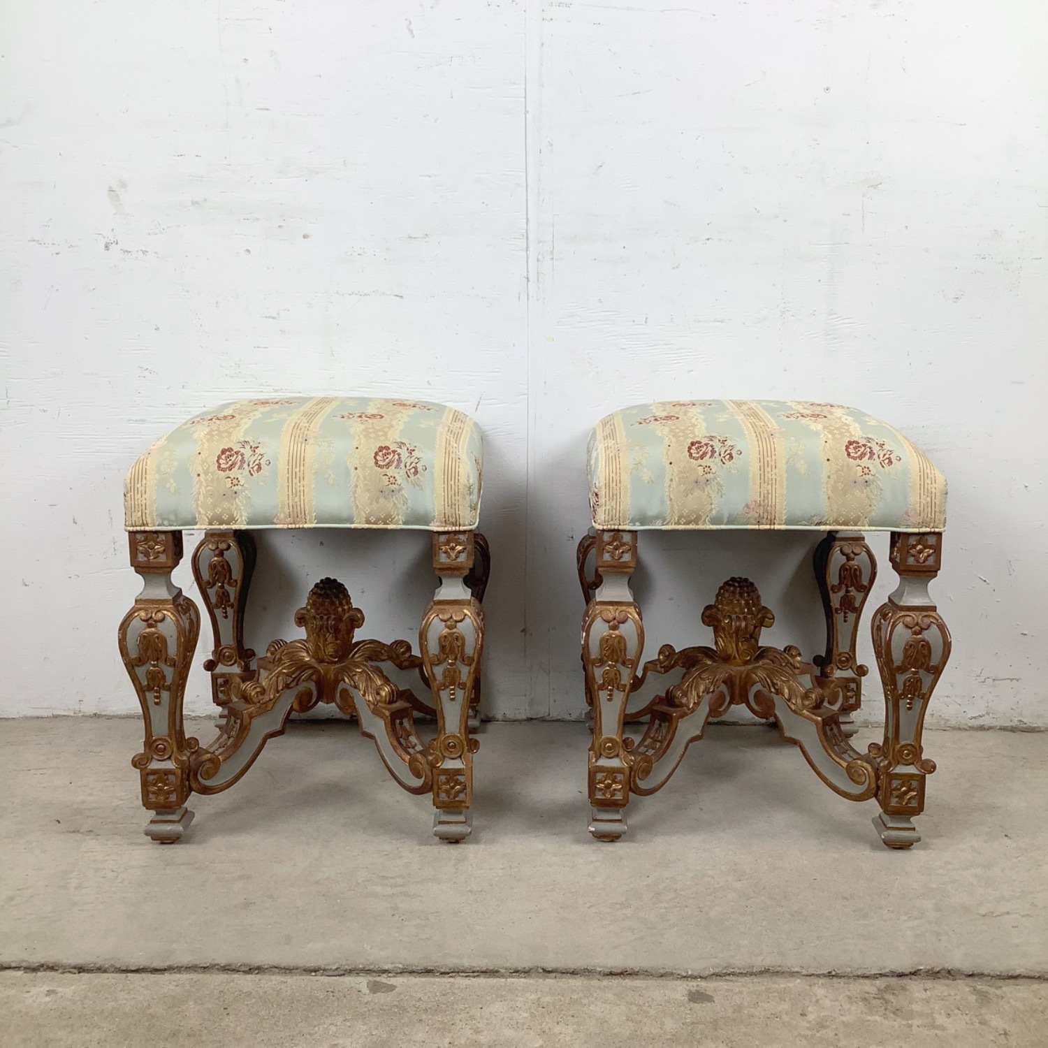 Vintage French-Inspired Gilt Stools - image-3