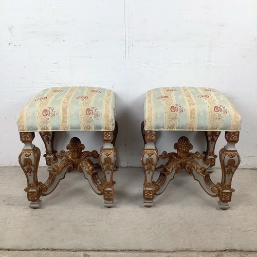 Used Vintage French-Inspired Gilt Stools for sale on AptDeco