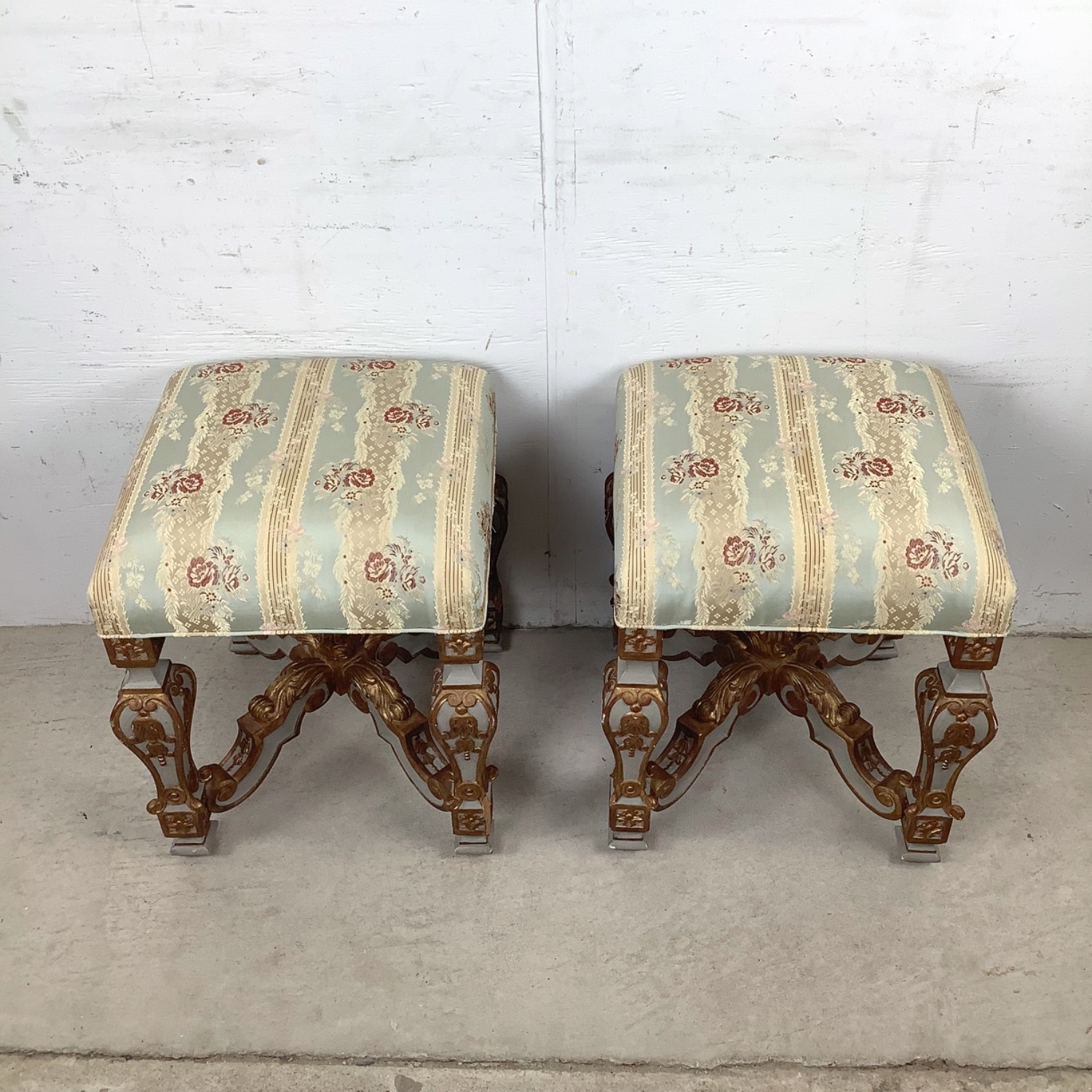 Vintage French-Inspired Gilt Stools - image-12