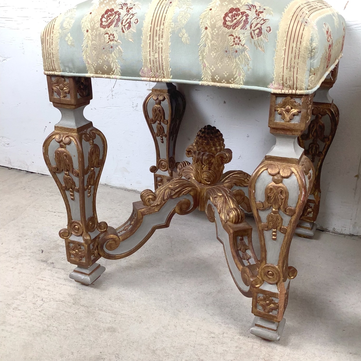 Vintage French-Inspired Gilt Stools - image-10