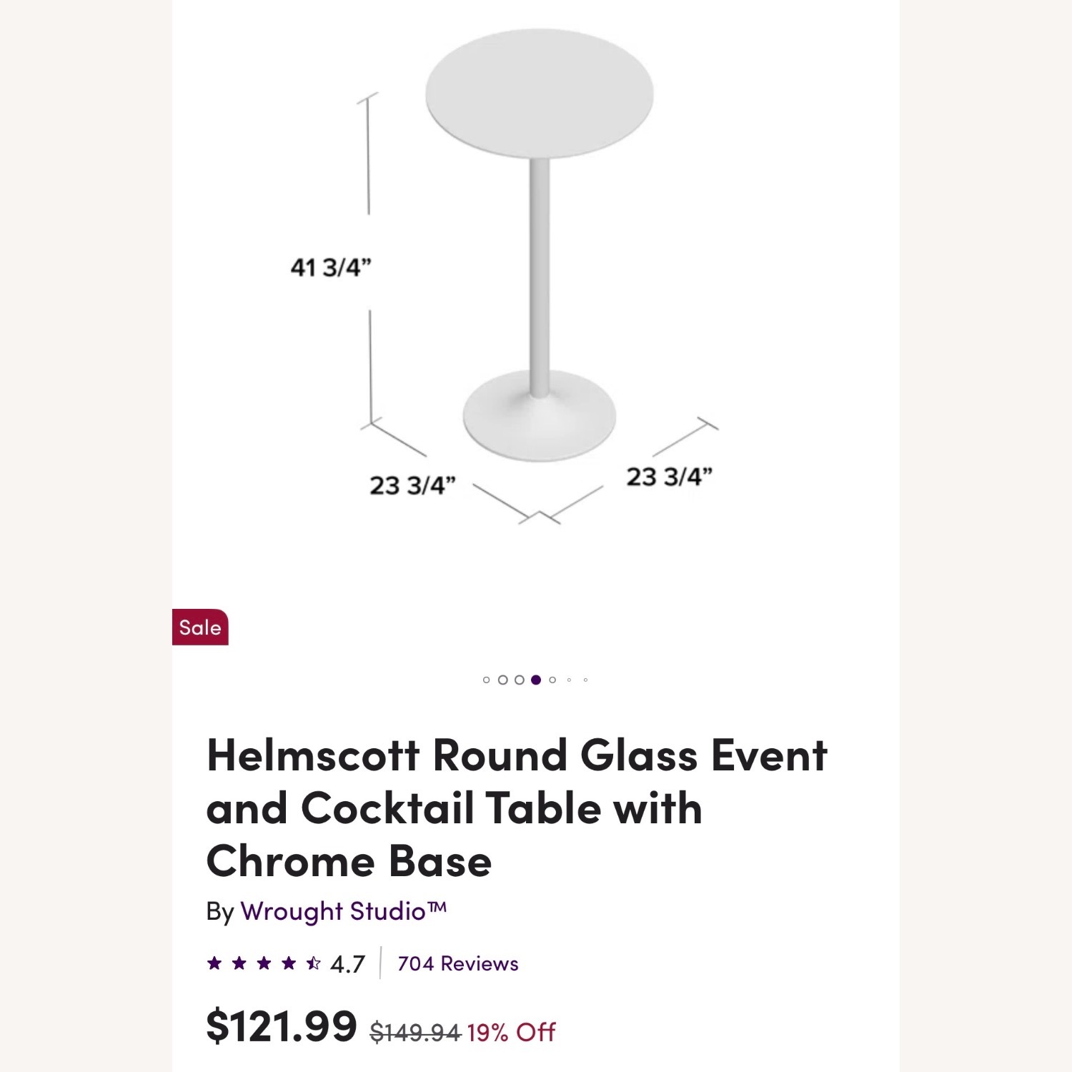 Round Glass Cocktail Table with Chrome Base - image-3