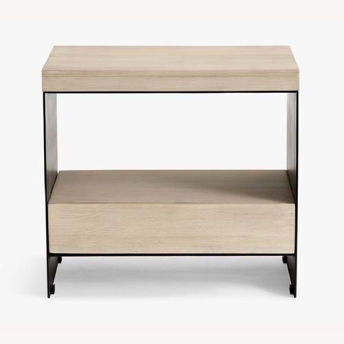 Used Pottery Barn Cayman 24" Wood & Metal Nightstand for sale on AptDeco