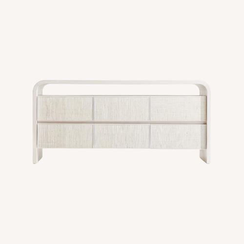 Used Crate & Barrel Rica Grasscloth 6-Drawer Dresser for sale on AptDeco