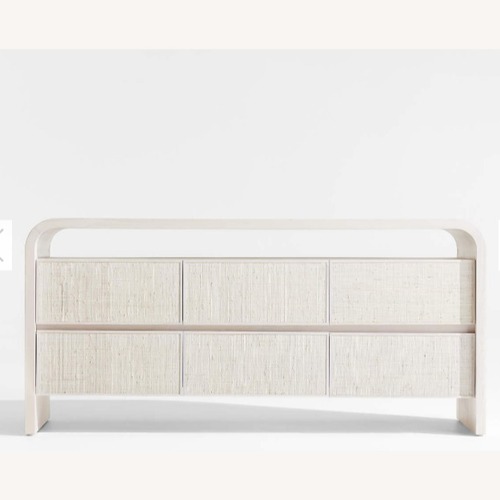 Used Crate & Barrel Rica Grasscloth 6-Drawer Dresser for sale on AptDeco
