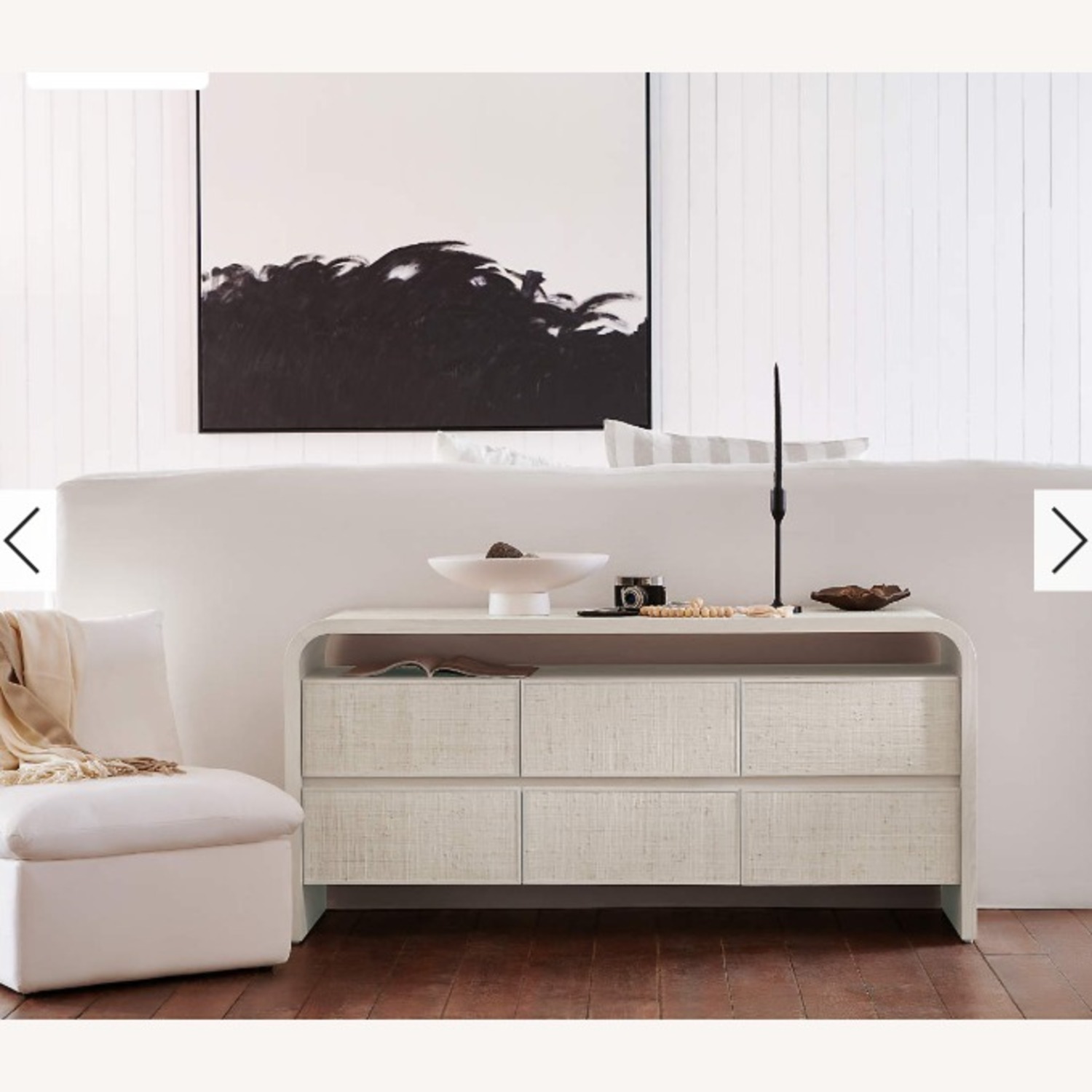 Crate & Barrel Rica Grasscloth 6-Drawer Dresser - image-1