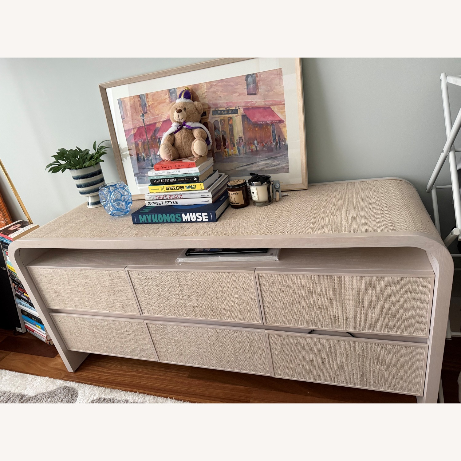 Crate & Barrel Rica Grasscloth 6-Drawer Dresser - image-2