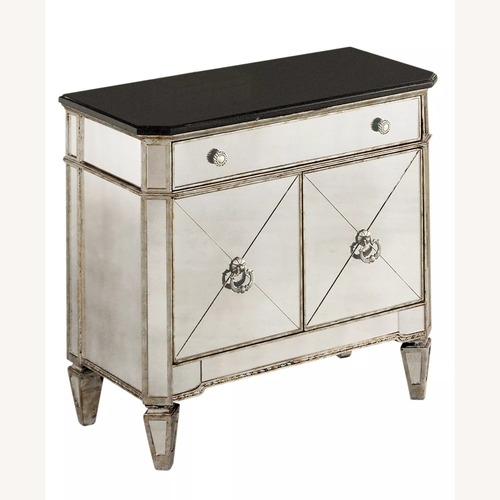 Used Macy's Marais Silver Mirrored Glass Nightstands for sale on AptDeco