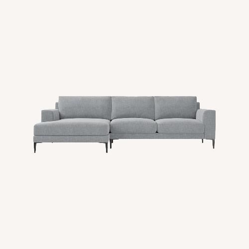 Used West Elm Harper 2-Piece Chaise Sectional Graphite for sale on AptDeco