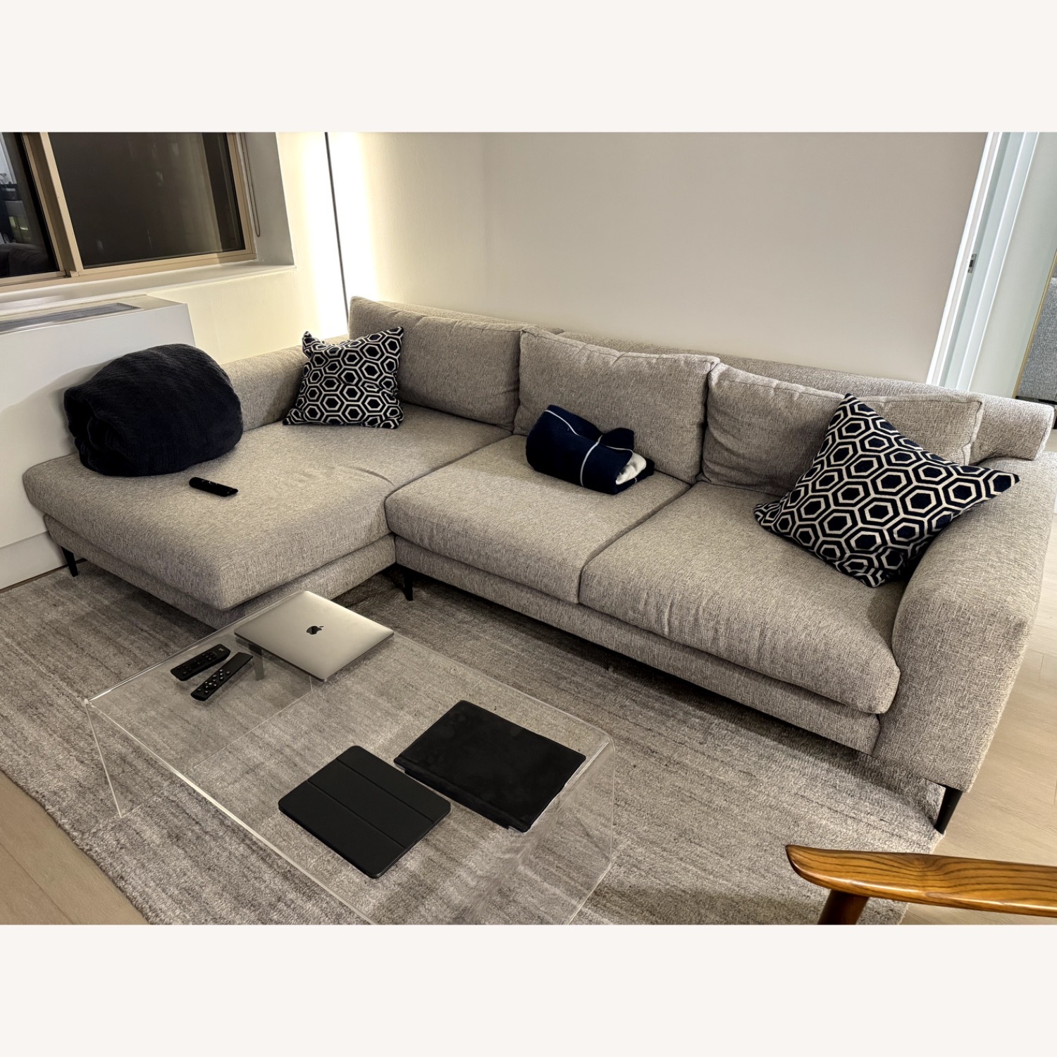 West Elm Harper 2-Piece Chaise Sectional Graphite - image-1