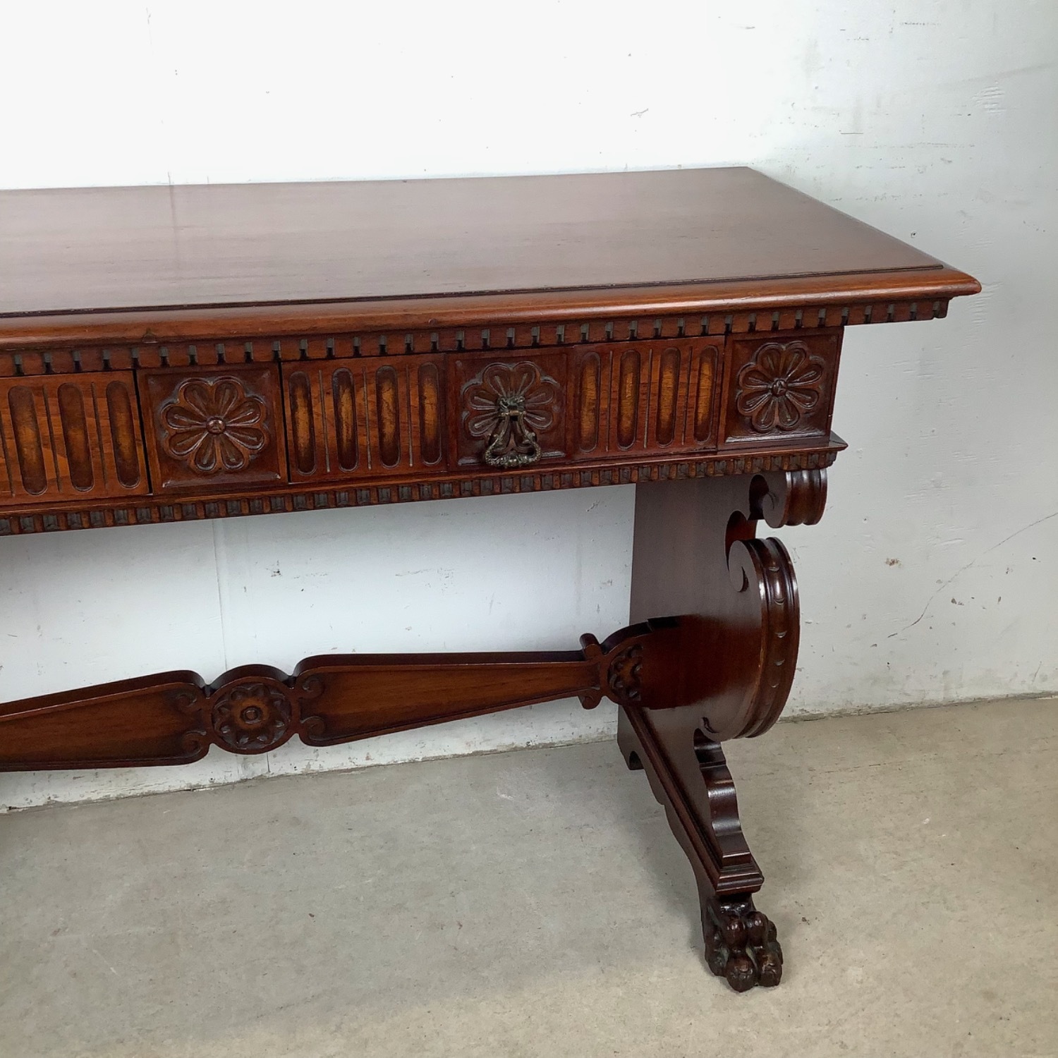 Antique Neoclassical Revival Console Table or Desk - image-5