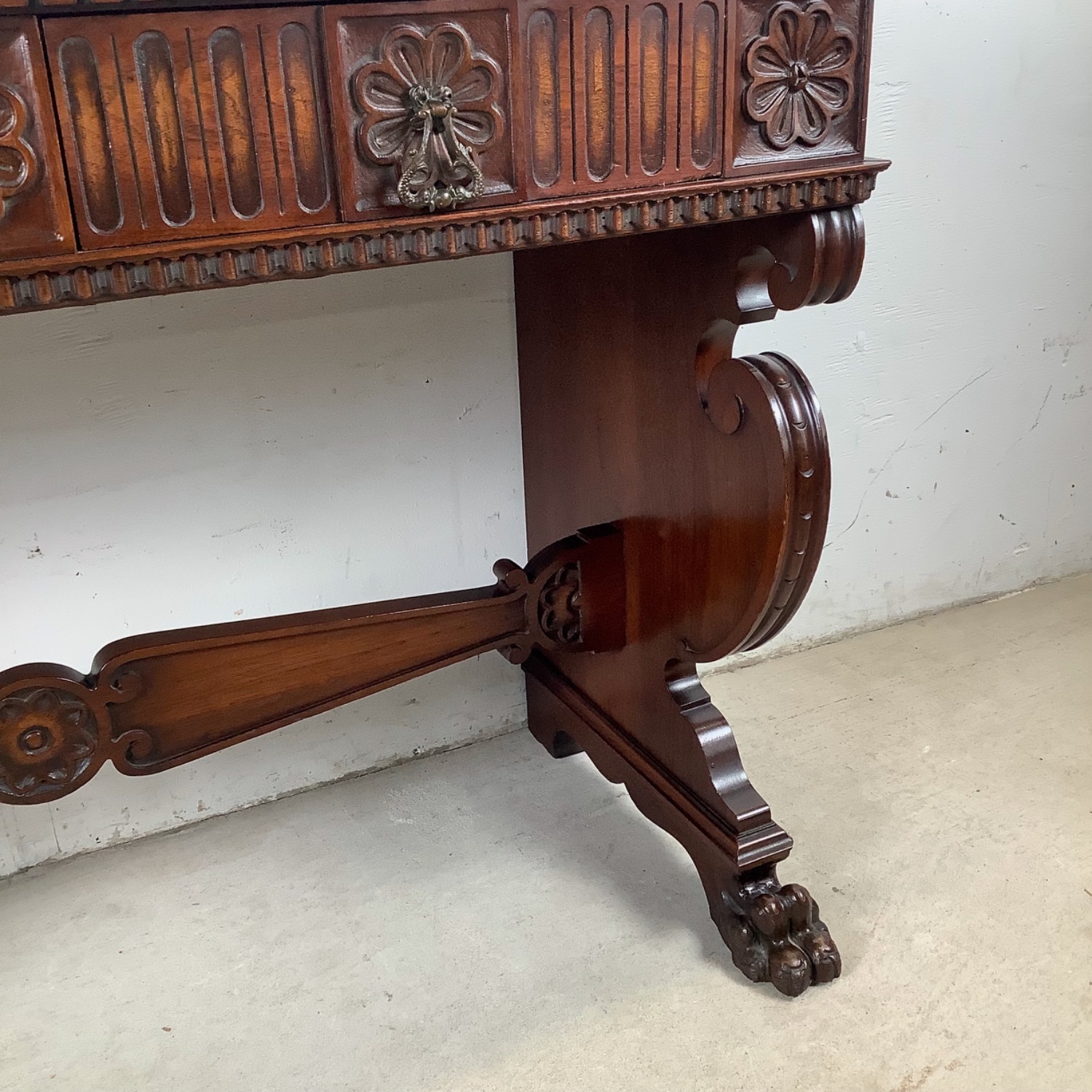Antique Neoclassical Revival Console Table or Desk - image-16