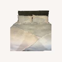 Macy's Gray Microsuede King Bed + Storage Bench