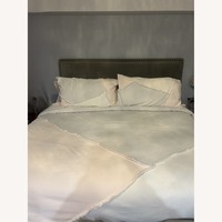 Macy's Gray Microsuede King Bed + Storage Bench