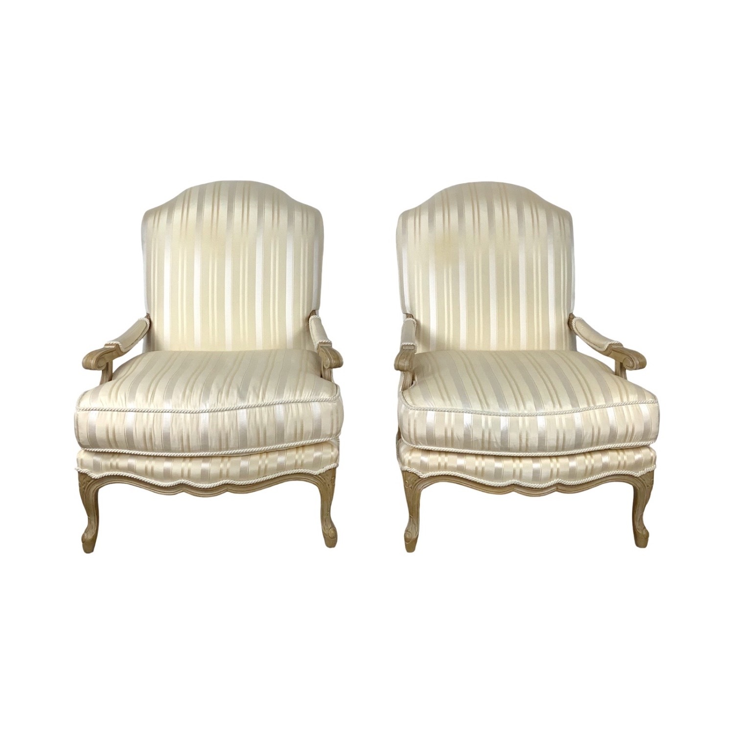 Pair of Louis XV–Style Bergère Lounge Chairs - image-1
