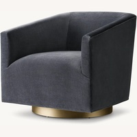 Restoration Hardware Blue 1950s Italian Shelter Arm Swivel Chair